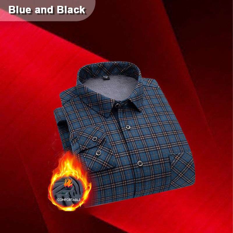 ✨New Arrival✨Men’s Lined Button-Down Plaid Shirt-10