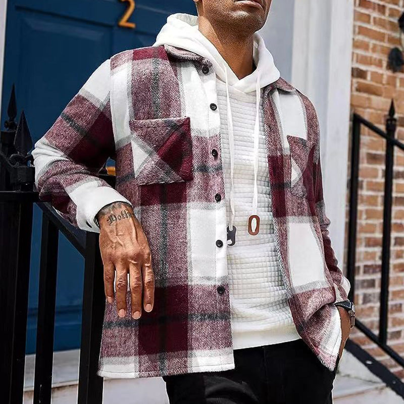 🍁Autumn New Releases🍁Men's Casual Thickened Warm Plaid Jacket-1