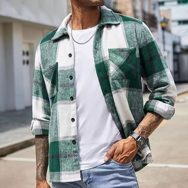 🍁Autumn New Releases🍁Men's Casual Thickened Warm Plaid Jacket-2