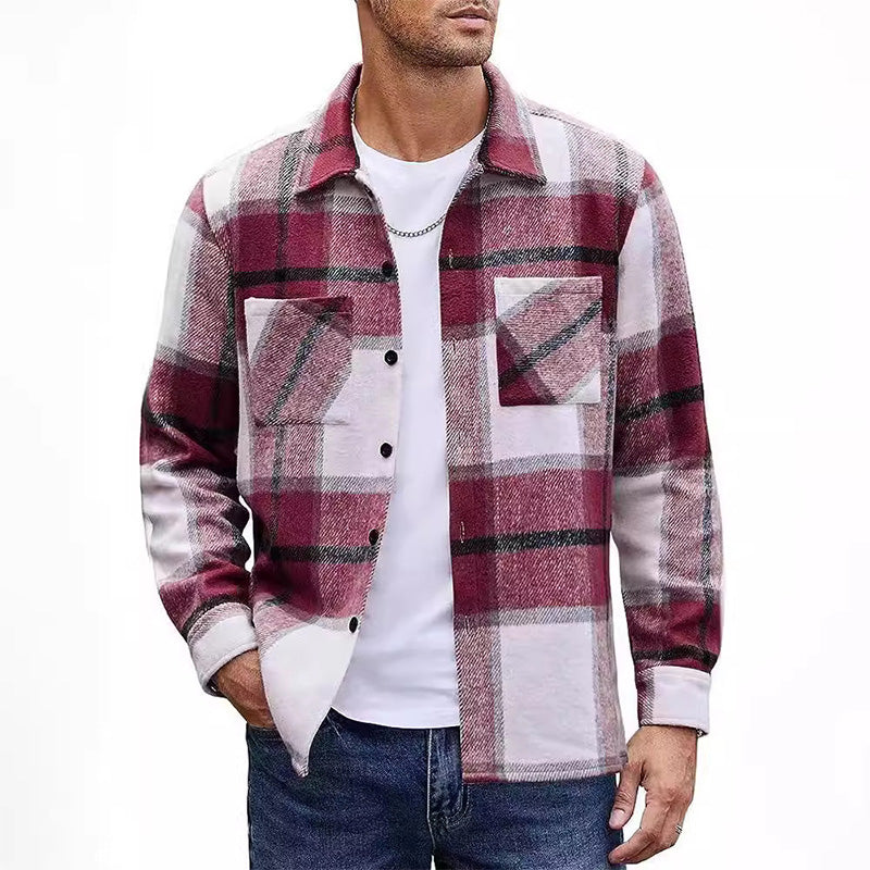🍁Autumn New Releases🍁Men's Casual Thickened Warm Plaid Jacket-7
