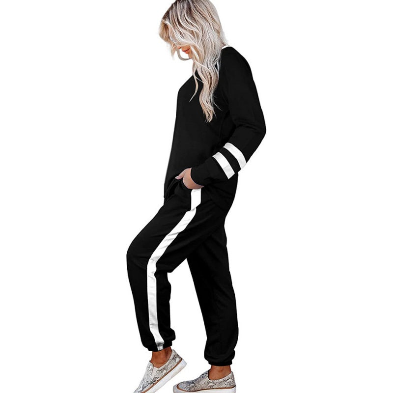 🔥Hot Sale 54% OFF🔥Women’s 2-Piece Crewneck Color-Block Sweatsuit-5