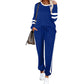 🔥Hot Sale 54% OFF🔥Women’s 2-Piece Crewneck Color-Block Sweatsuit-8