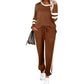 🔥Hot Sale 54% OFF🔥Women’s 2-Piece Crewneck Color-Block Sweatsuit-10