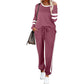 🔥Hot Sale 54% OFF🔥Women’s 2-Piece Crewneck Color-Block Sweatsuit-13