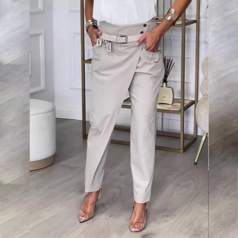 ✨New Arrival✨Women’s Solid Color Irregular Casual Pants-5