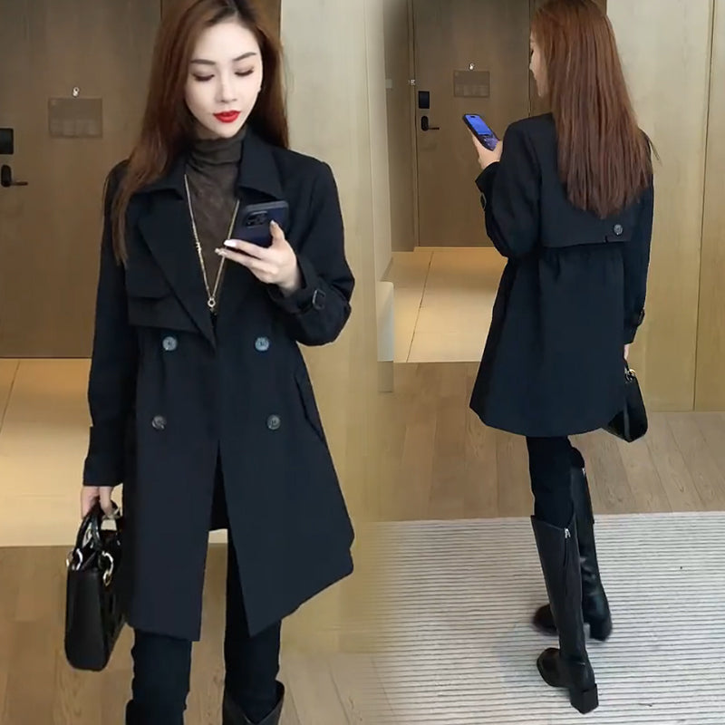 🍂End-of-Fall Specials🍂Comfortable Waisted Lapel Trench Coat-1