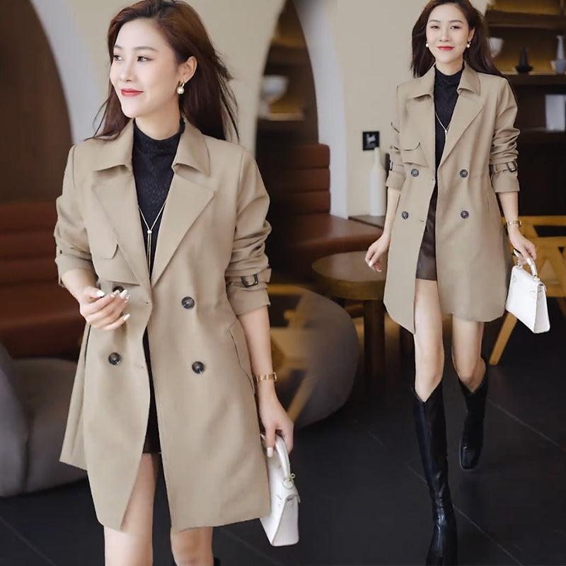 🍂End-of-Fall Specials🍂Comfortable Waisted Lapel Trench Coat-2