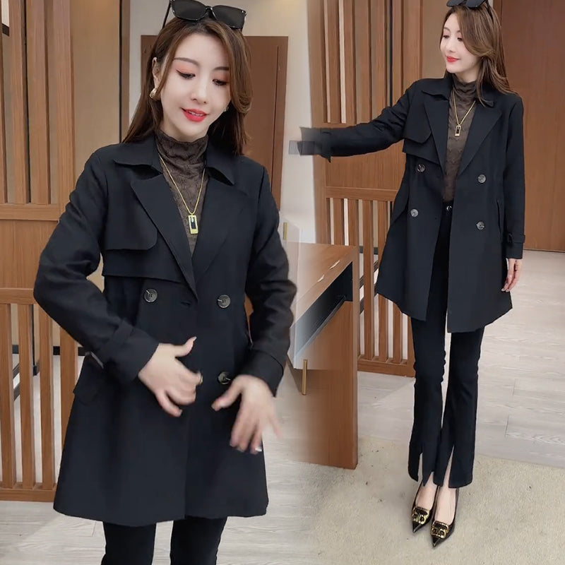 🍂End-of-Fall Specials🍂Comfortable Waisted Lapel Trench Coat-3