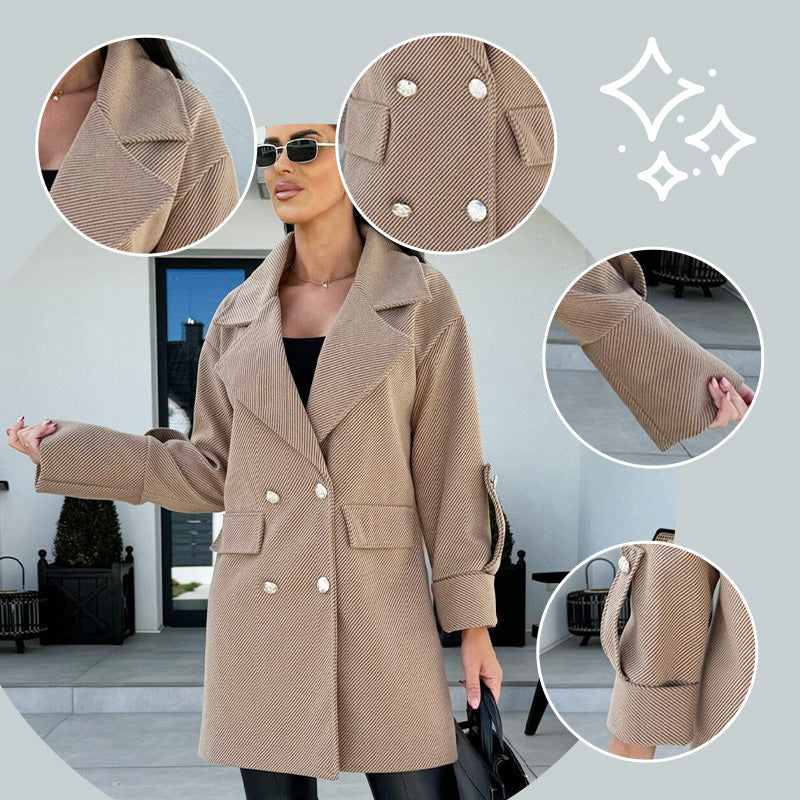 ✨Get 65% off💖Women's Solid Color Double Breasted Coat-5