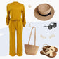 🍂Fall Specials🍂Women’s Comfortable Solid Color Casual Sports 2-piece Set-5