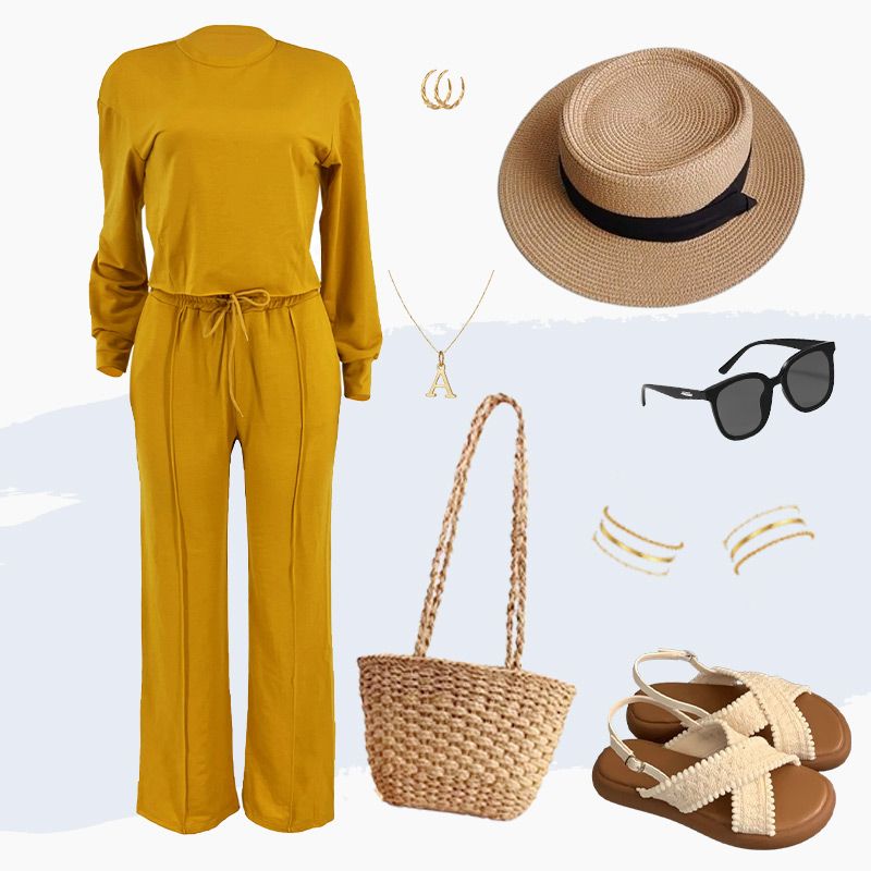🍂Fall Specials🍂Women’s Comfortable Solid Color Casual Sports 2-piece Set-5