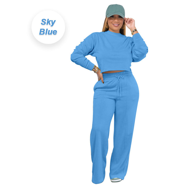 🍂Fall Specials🍂Women’s Comfortable Solid Color Casual Sports 2-piece Set-14