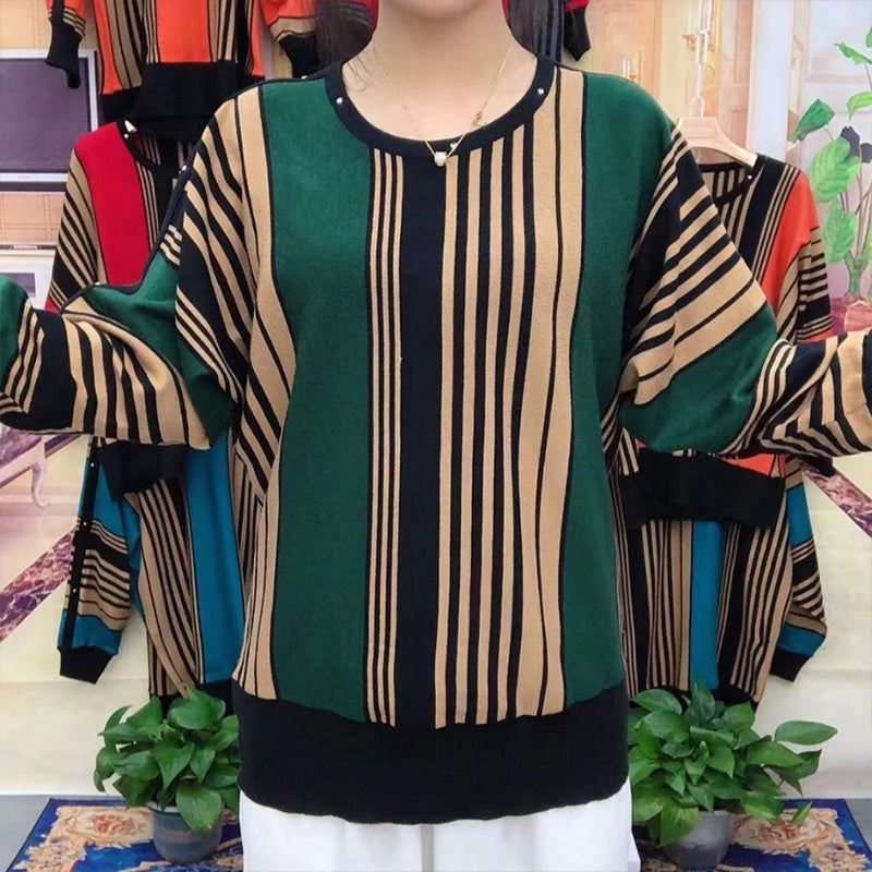 ✨New Arrival✨Stylish Women's Loose Striped Two-Color Top-1