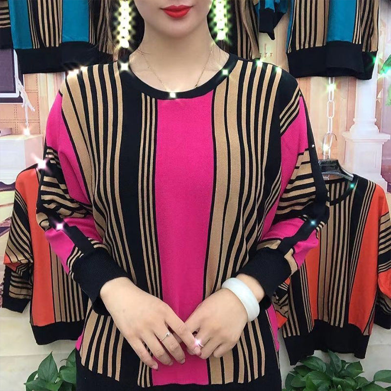 ✨New Arrival✨Stylish Women's Loose Striped Two-Color Top-3