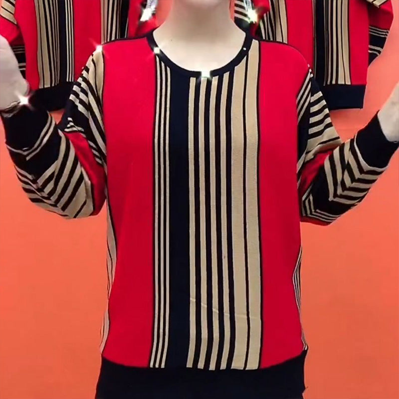 ✨New Arrival✨Stylish Women's Loose Striped Two-Color Top-5