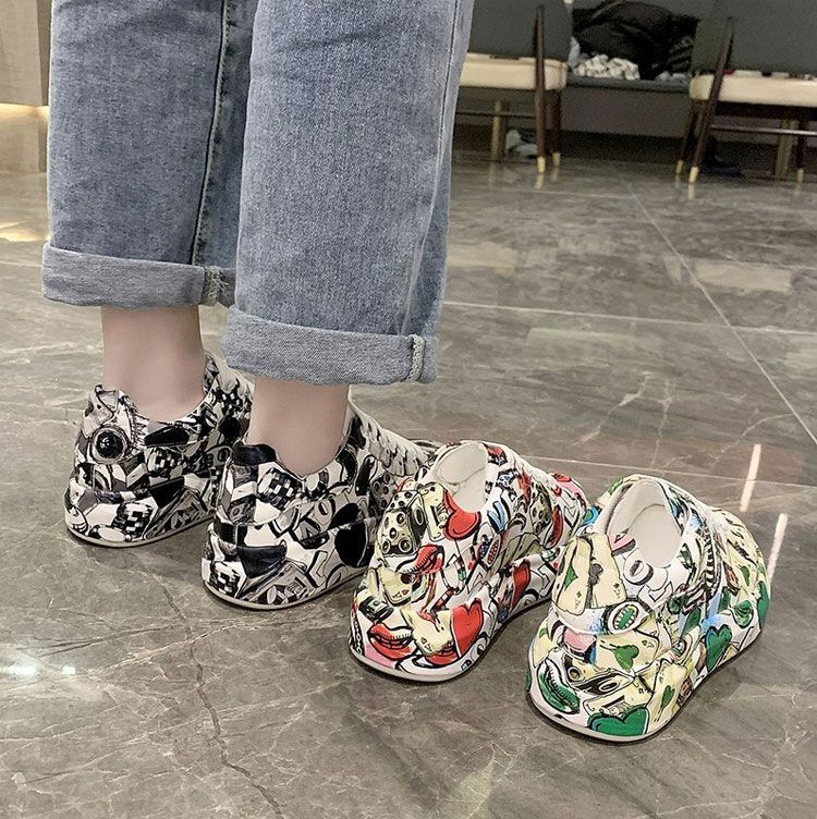 ✨New Arrival✨Unisex Round-toe Youthful Graffiti Casual Sports Shoes-2
