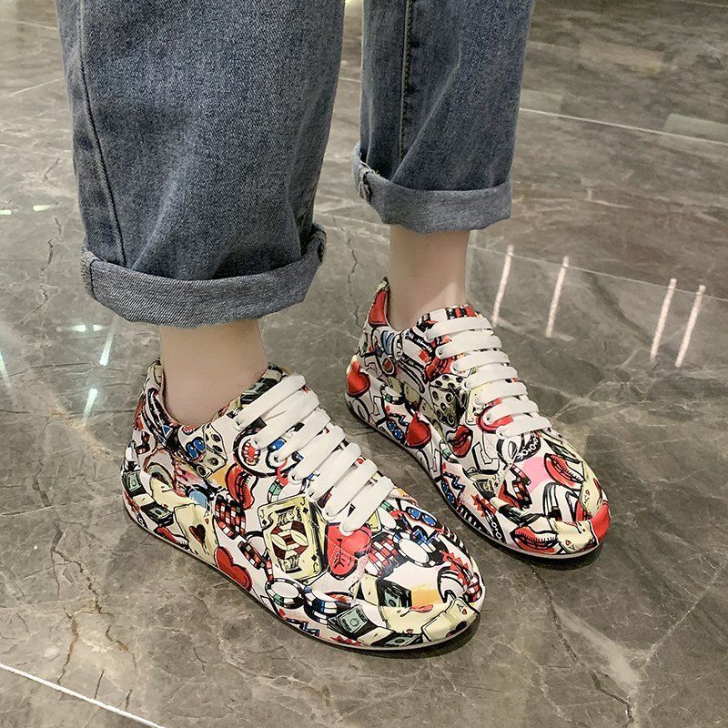 ✨New Arrival✨Unisex Round-toe Youthful Graffiti Casual Sports Shoes-1