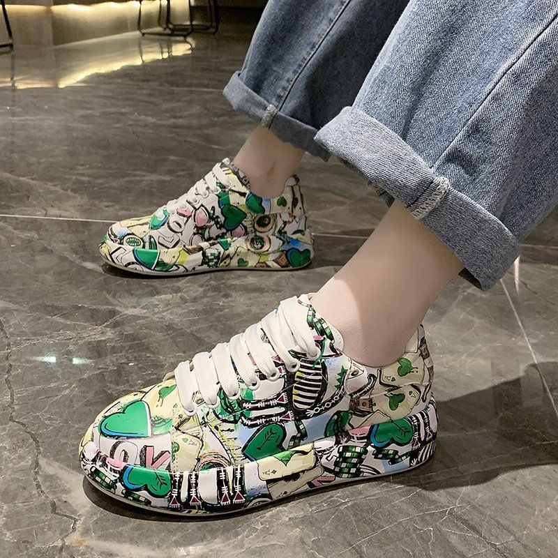 ✨New Arrival✨Unisex Round-toe Youthful Graffiti Casual Sports Shoes-3