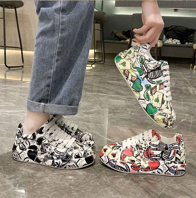 ✨New Arrival✨Unisex Round-toe Youthful Graffiti Casual Sports Shoes-9