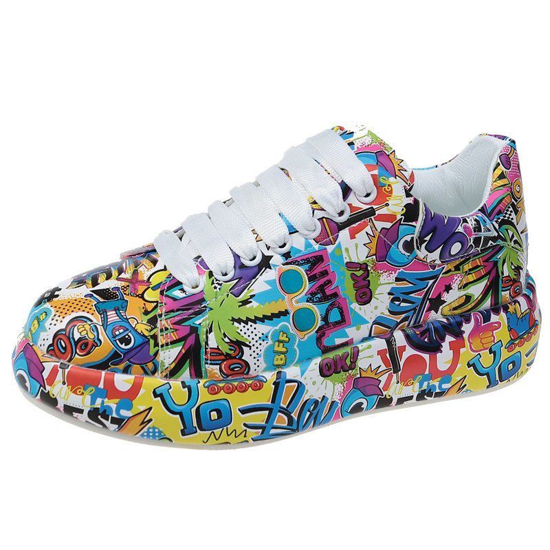 ✨New Arrival✨Unisex Round-toe Youthful Graffiti Casual Sports Shoes-13