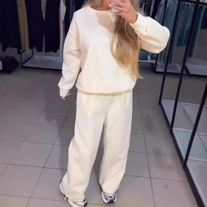 🍂Fall Specials 50% OFF🍂Women’s Round-neck Casual Sports Sweatshirt and Jogger Pants (2-piece Set)-4