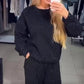 🍂Fall Specials 50% OFF🍂Women’s Round-neck Casual Sports Sweatshirt and Jogger Pants (2-piece Set)-7