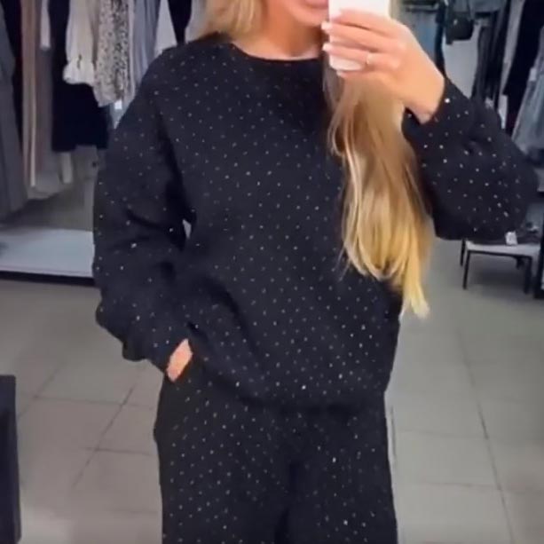 🍂Fall Specials 50% OFF🍂Women’s Round-neck Casual Sports Sweatshirt and Jogger Pants (2-piece Set)-7