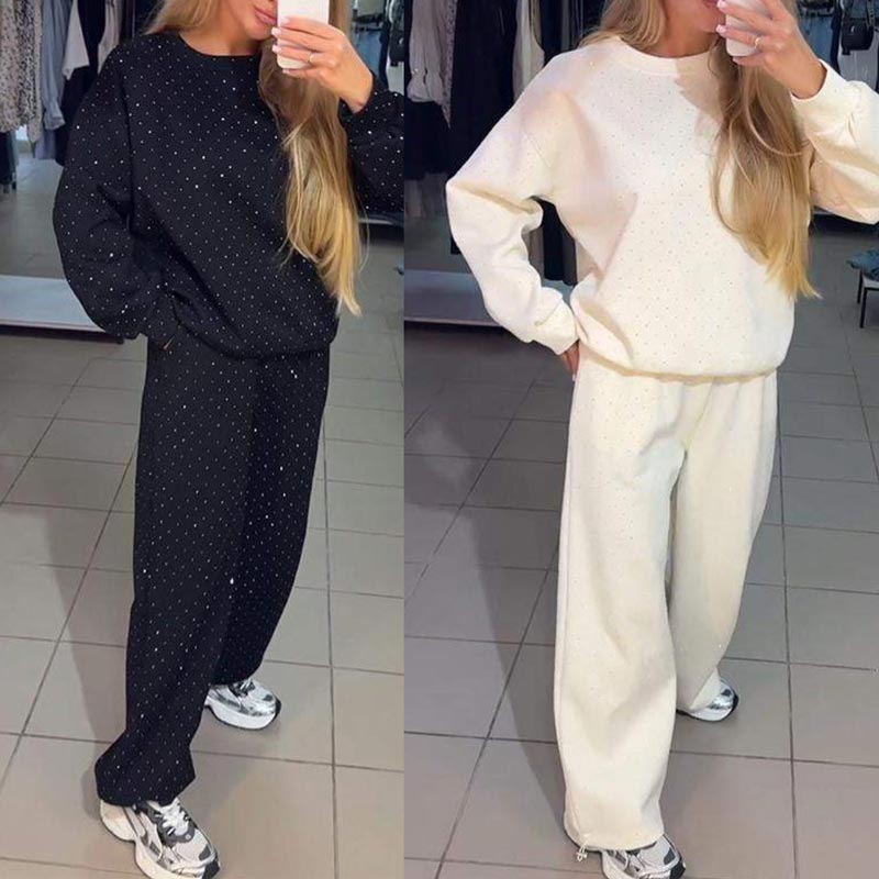 🍂Fall Specials 50% OFF🍂Women’s Round-neck Casual Sports Sweatshirt and Jogger Pants (2-piece Set)-6