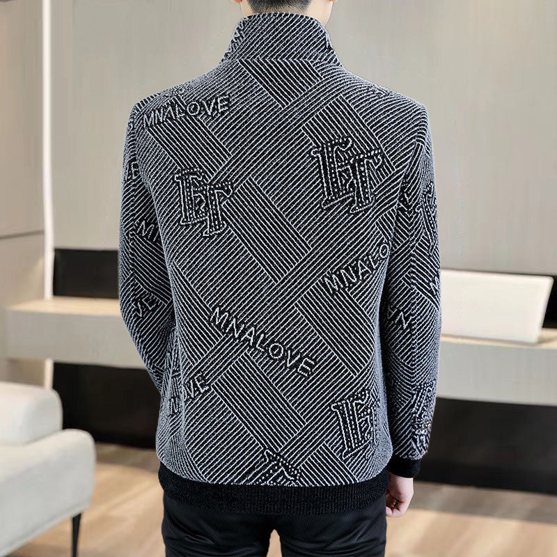 [Best Gift for Him] Men's Fashionable Warm and Casual Stand-up Collar Jacket-6