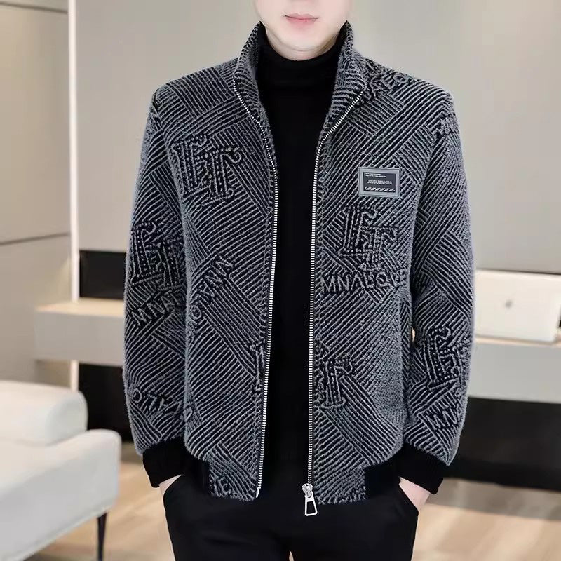 [Best Gift for Him] Men's Fashionable Warm and Casual Stand-up Collar Jacket-10
