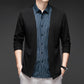 Men's Fake Two-Piece Striped Long-Sleeved Sweater
