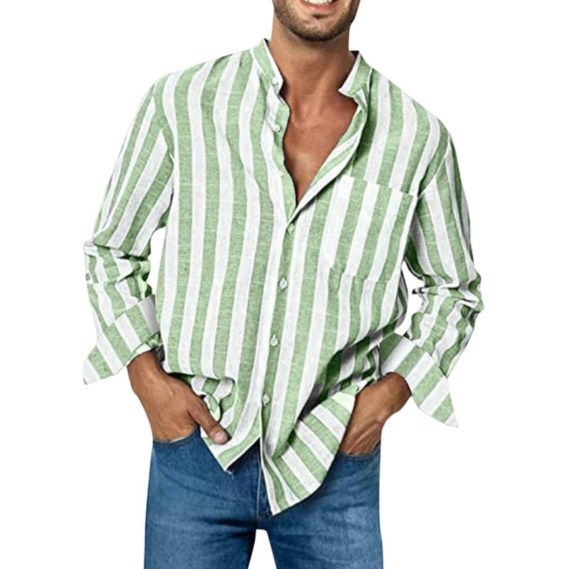 🌷Limited Time 58% OFF💞Men's Casual Stylish Striped Long-Sleeve Shirt-3