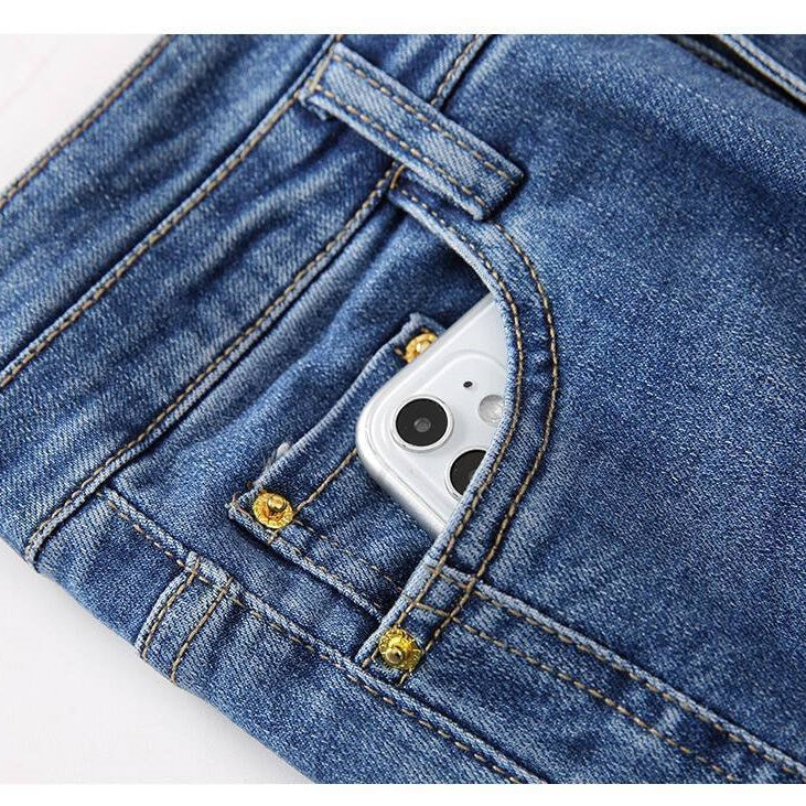 ✨New Arrival✨High-Waisted Flared Denim Jeans with Split Hem-4