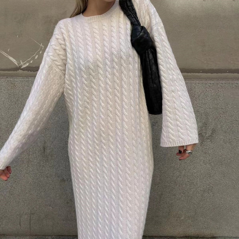 🍁Autumn New Releases🍁Oversized Sweater Dress with Cable Knit-2