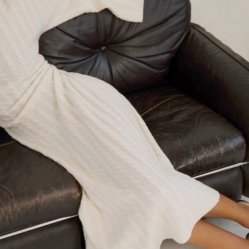 🍁Autumn New Releases🍁Oversized Sweater Dress with Cable Knit-4