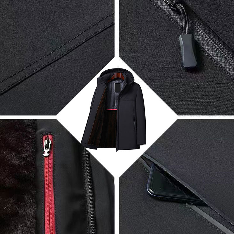 🥰Early Black Friday Offer🥰warm gift - Men's Warm Thickened Hooded Jacket-4