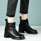 🌷Limited Time 54% OFF💞Retro Round Toe Chunky Block Heel Ankle Boots-1