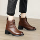 🌷Limited Time 54% OFF💞Retro Round Toe Chunky Block Heel Ankle Boots-3