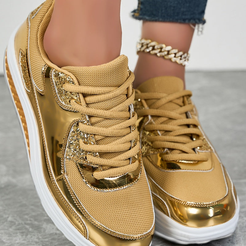 🍂End-of-Fall Specials🍂Women’s Trendy Casual Sparkling Style Platform Sneakers✨-2