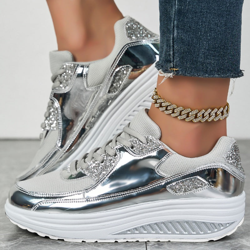 🍂End-of-Fall Specials🍂Women’s Trendy Casual Sparkling Style Platform Sneakers✨-11