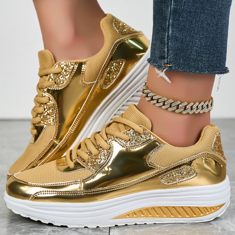 🍂End-of-Fall Specials🍂Women’s Trendy Casual Sparkling Style Platform Sneakers✨-10
