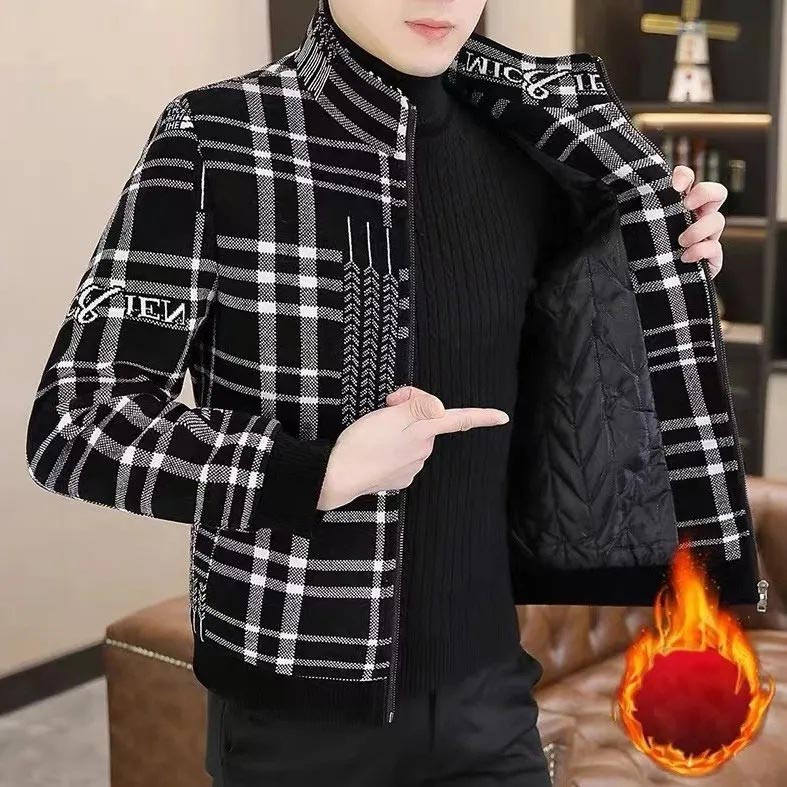 🌷Limited Time 59% OFF💞Men’s Stylish Padded Thick Tweed Jacket with Stand Collar-1