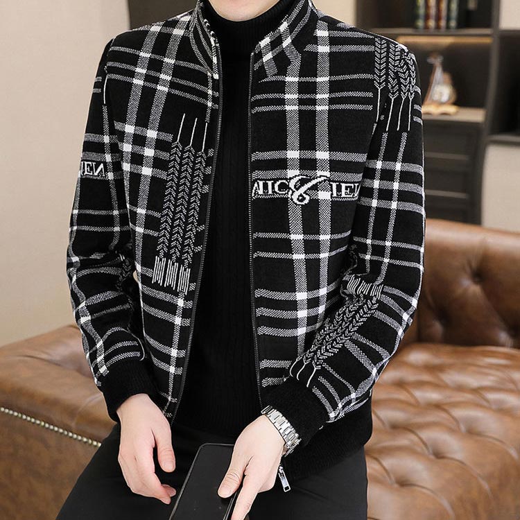 🌷Limited Time 59% OFF💞Men’s Stylish Padded Thick Tweed Jacket with Stand Collar-3