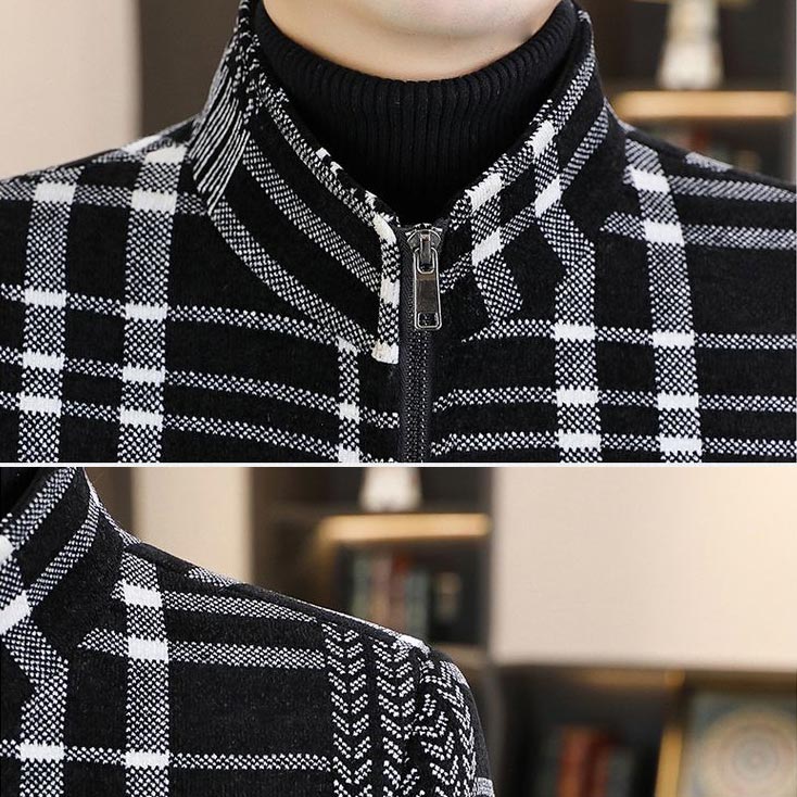 🌷Limited Time 59% OFF💞Men’s Stylish Padded Thick Tweed Jacket with Stand Collar-7