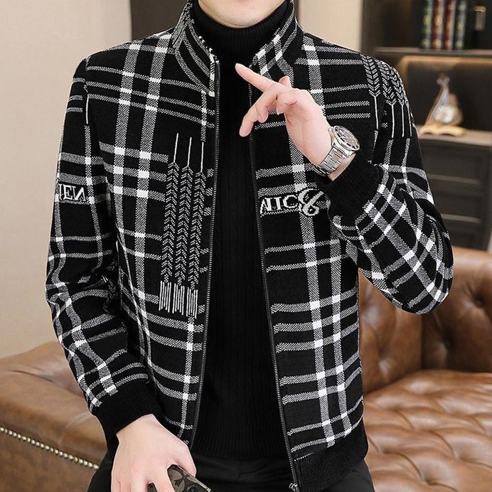 🌷Limited Time 59% OFF💞Men’s Stylish Padded Thick Tweed Jacket with Stand Collar-6