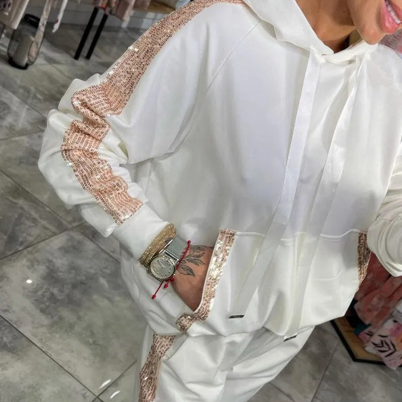 🌷Limited Time 47% OFF💞Women’s Drawstring Hooded Tops ＆ Pants 2-Piece Set-5