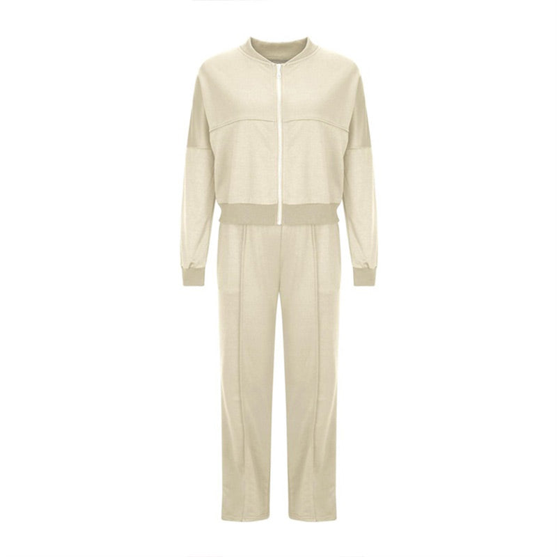 🍂Autumn discount 55%🍂Women's Long Sleeve Zip Coat Drawstring Sweatpants 2-Piece Sets-7