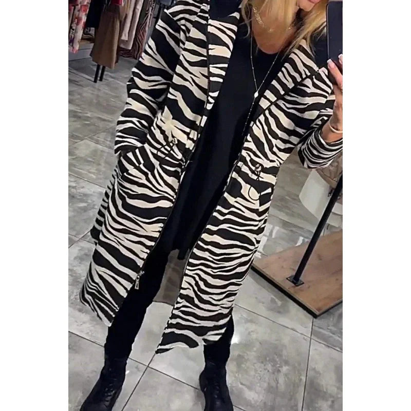 🌷Limited Time 49% OFF💞Women's Trendy Zebra & Leopard Pattern Coat-1