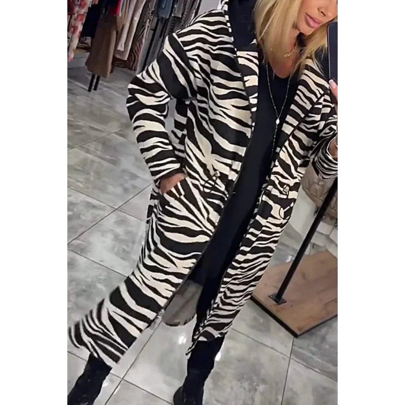 🌷Limited Time 49% OFF💞Women's Trendy Zebra & Leopard Pattern Coat-5