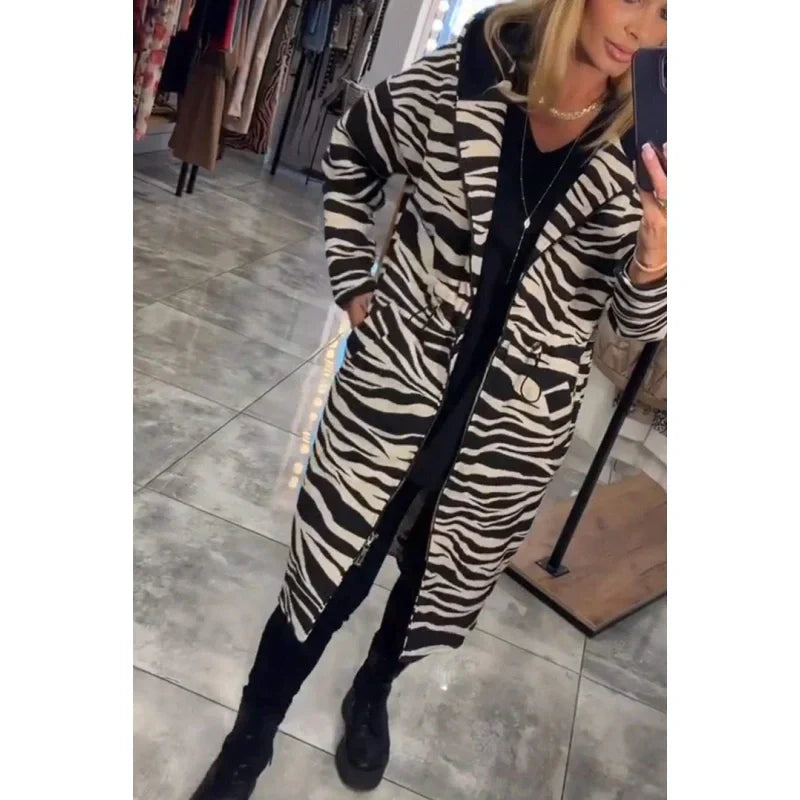 🌷Limited Time 49% OFF💞Women's Trendy Zebra & Leopard Pattern Coat-6